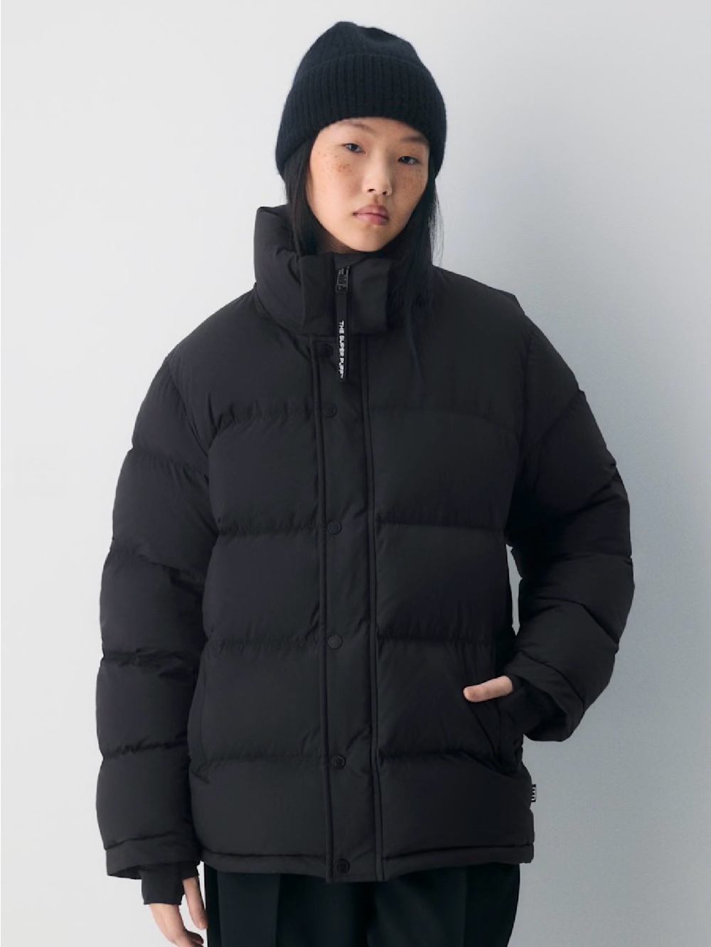 Aritzia The Super Puff size XL Black/Taupe